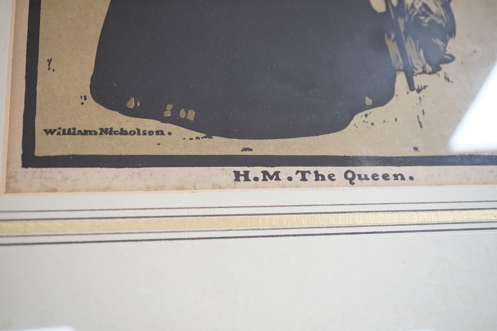After William Nicholson (1872-1949), pair of lithographs to include HM The Queen, unsigned, 25 x 23cm. Condition - fair